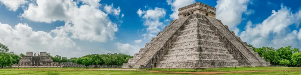 Panorama Shot from Chichen Itza Maya Kukulkan Temple
